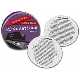 University Games 1634 20 questions Mystery Boîte en métal, Multicolore - Version Anglaise