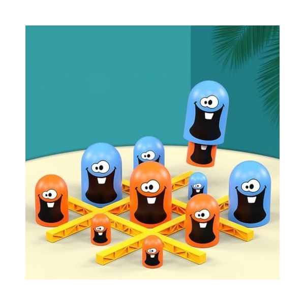 HUAOLAWQ Tic Tac Toe Jeu Pratique Coordination Oeil-Main Big Eat Petit Gobble Jeu Favoriser Linteraction Parent-Enfant Jouet