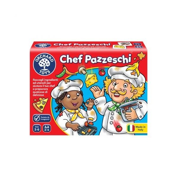 Orchard Toys Chef Pazzeschi Jeu éducatif à combinaison et mémoire pour enfants de 3 à 7 ans Édition italienne 
