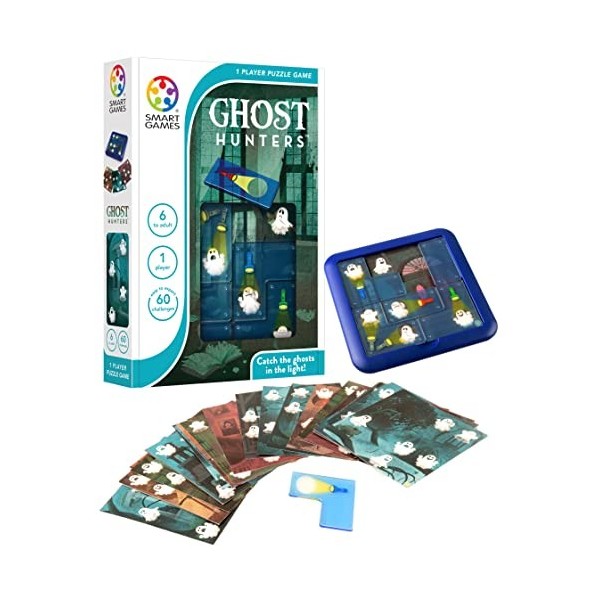 SmartGames SG433 - Ghost Hunters, Puzzle Game with 60 Challenges, 6+ Years