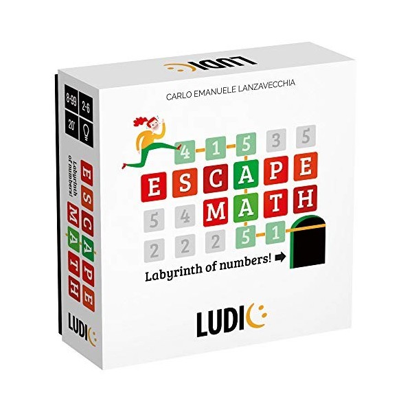 Ludic Escape Math Le Labyrinthe des Numéros Mu27514 Jeu De Société pour La Famille pour 2-6 Joueurs Made in Italy