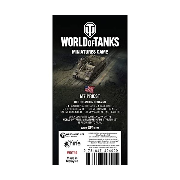 Gale Force Nine World of Tanks: American M7 Priest – Wave 8 Assault Gun Extension