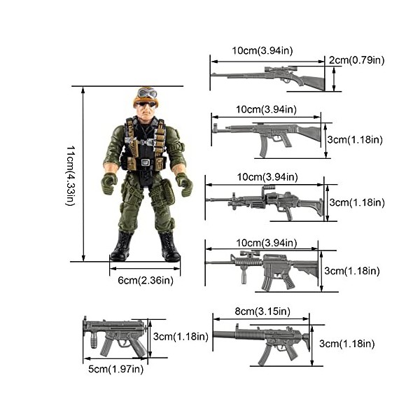 Mini Figurines Militaires Figurine Militaire Ensemble Figurines Militaires SWAT Jouet Armée Matériau de Haute Qualité Facile 