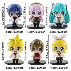 ZGCXRTO 6pcs Hatsune Future Figuren, Q Version Hatsune Future Figuren, PVC Anime Hatsune Miku Modèle, Jouet Mini Figurine, St