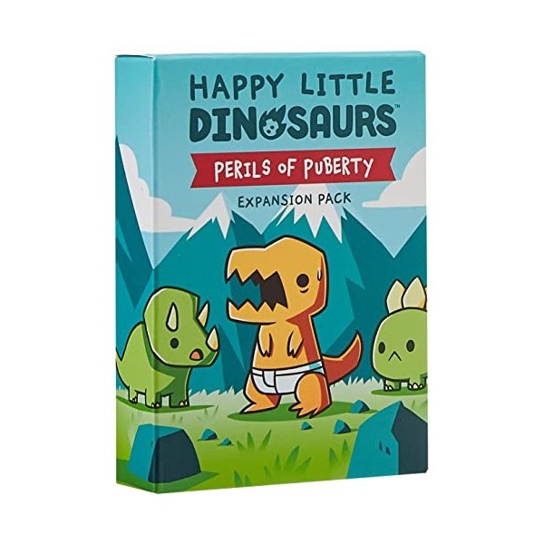 TeeTurtle , Happy Little Dinosaurs: Perils of Puberty Expansion, Board Game, Ages 8+, 2-4 Players, 30-60 Minutes Playing Time