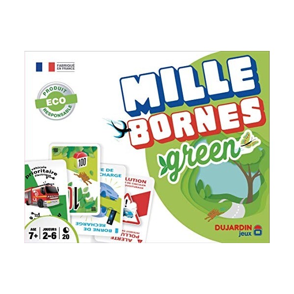 Dujardin - Mille Bornes Green - Jeu de Société - A Jouer entre Amis ou en Famille - Jeu dAmbiance - Se Joue de 2 à 6 Joueurs