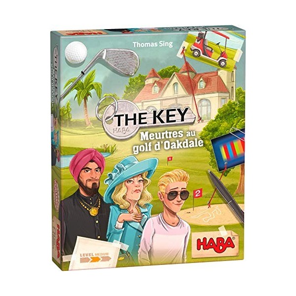 HABA- The Key – Meurtres au Golf dOakdale-Jeu denquête-8 Ans et Plus, 305611