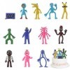 Rainbow Friends Figure Model, 12 Figurines de Personnages de Dessin Animé Populaires Figurines de Jeu Rainbow Friends Mini Ac