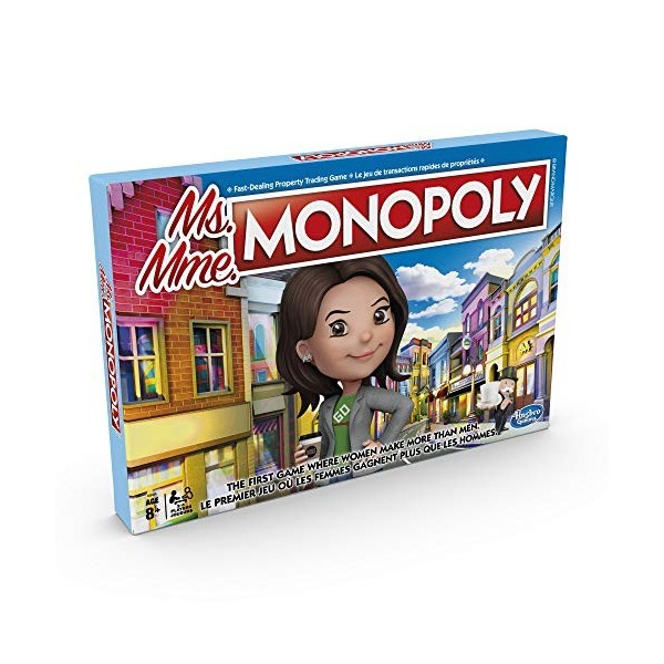 Hasbro - Ms Monopoly Board Game First Game Where Women Make More Than Men English/French 