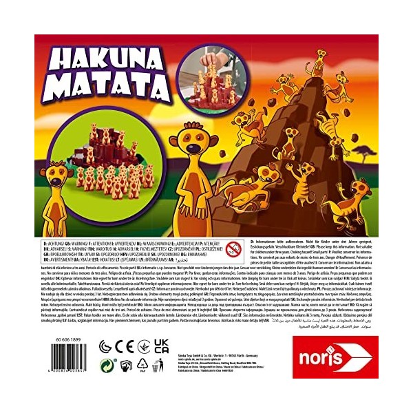 noris 606061899 Hakuna Matata-Le Plaisir de Jeu vacillant est Garanti à partir de 5 Ans