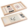 Jeu de rondelle de fronde, jeu de hockey familial en bois 2 en 1, rondelle de fronde rapide et plateau de jeu Tic Tac Toe, am