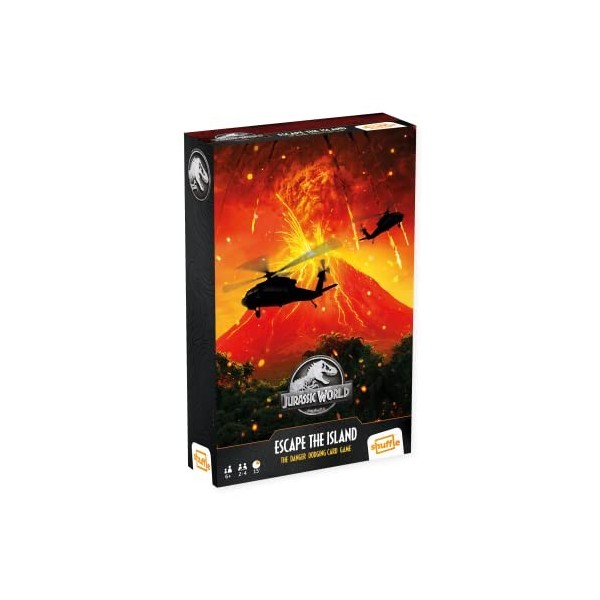 Cartamundi Jurassic World Escape The Island Jeu de Cartes pour 2 à 4 Joueurs pour Les Enfants à partir de 6 Ans