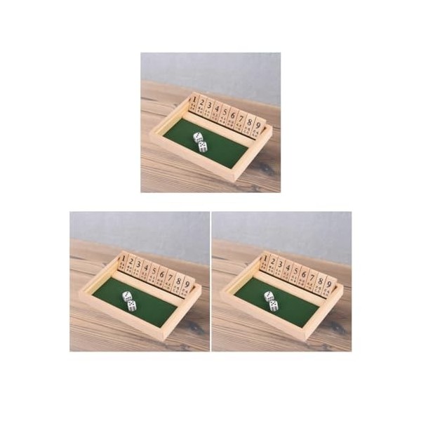 Paowsietiviity Shut The Box Game – Jeu de dés en bois à 12 chiffres, jeu familial traditionnel, style 3