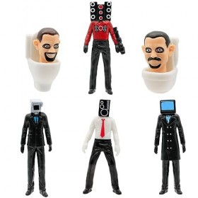 6 Pcs Toilettes Figurine, Blocs de Construction de Toilettes, Camera Man/TV Man/Large TV Man/Titan TV Man Figures Set, Hallow