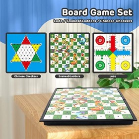 XQW Jeux de Société Famille Enfant et Adulte,Jeu de Voyage Pliable Magnétique,Jeu de Plateau Stratégie Classique de 2 à 4 Jou