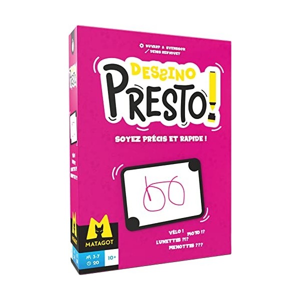 Matagot, Dessino Presto, Jeu de société, Jeu famille, A partir de 10 ans, 3 à 7 joueurs, 20 min