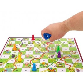 Toyland® Jeu de Serpents et échelles 9 pièces avec Plateau Pliable et boîte de Rangement - Jeux de société familiaux Traditio