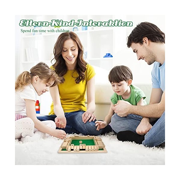 YWZQ Jeu de plateau en bois 4 faces Un jeu classique de mathé familial pour enfants Family Party Gift durable