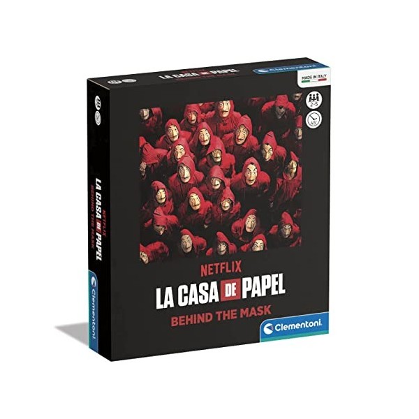 Clementoni - 16637 - La CASA de Papel/Money Heist - Behind The Mask - Jeu de Plateau ludique - Jeu de société Famille - de 2 