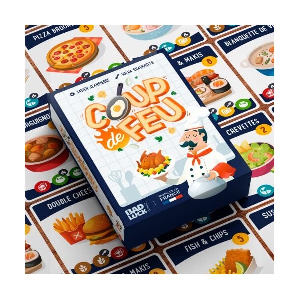 BAD LUCK GAMES Coup de Feu - Jeu de société - Jeu de Cartes Gourmand et Familial - Made in France - Dès 8 Ans