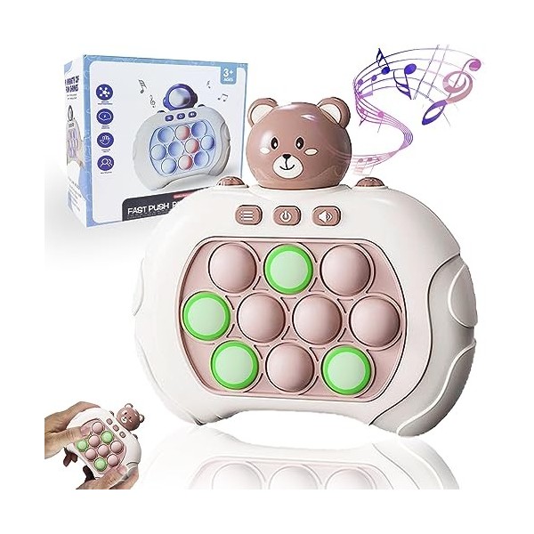 Console de Jeu Quick Push Bubbles,Jeu Pop Puzzle de Light Bouton,Pop it Puzzle Game Machine,Quick Push Game,Jeu de Coordinati