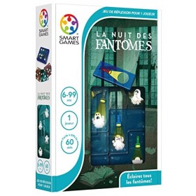 SmartGames - La Nuit des Fantômes - Jeu de Réflexion - Eclairez Tous les Fantômes - 60 Défis de Différents Niveaux - 1 Joueur