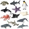 OBLRXM Jouets d’Animaux Marins, 12 Pièces Jouets Réalistes Vie sous La Mer Figurine Bain Jouets pour Enfant Eductif, Figurine