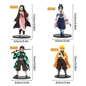 4 Pièces Anime Figurine,Mini Figurine,Figurine daction,Collection anime Jouets,Cake Topper,Décorations de gâteaux,Cadeaux po