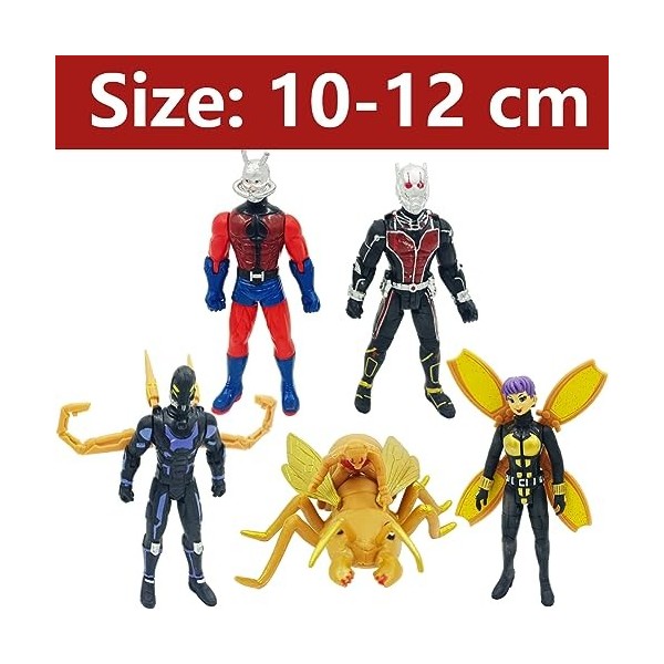 LGQHCE Ant-Man Figurines Ensemble, 5 Pcs Hero PVC Anime Modèle Décorations, Jouet Statue Collectibles Anniversaire Cadeau, Sa