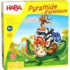 HABA Pyramide danimaux, jeu dempilement pour 2-4 joueurs à partir de 4 ans, avec figurines danimaux en bois, également jou