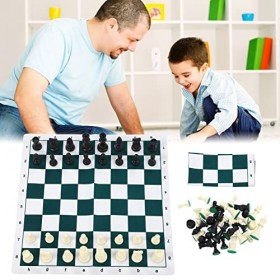 Yitre Jeu de Plateau de Jeu déchecs Portable Haute Résistance avec Plateau de Fête en Similicuir