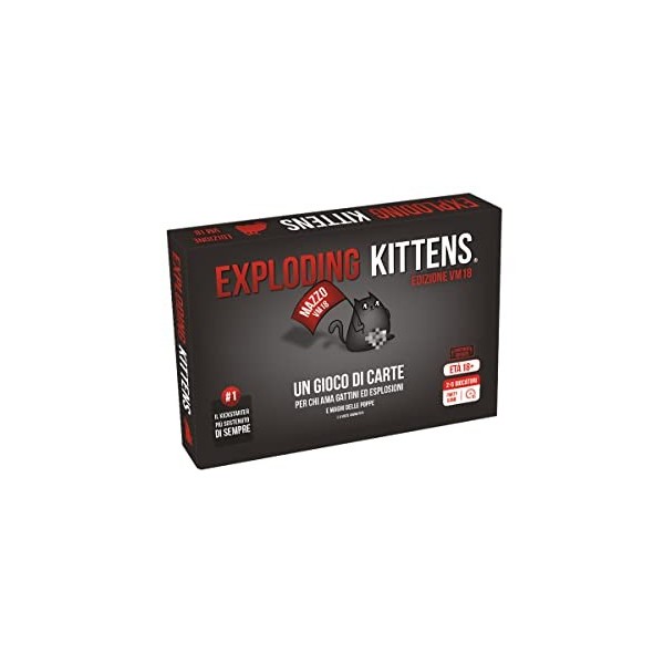 Asmodee Italie Exploding Kitten Vm18 Jeu de Table, Noir, ekek02it - Version Italienne