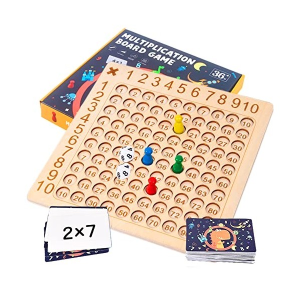 BLOOOK Tableau multiplication - 1 x 1 apprentissage mathématique pour les élèves du primaire - Jeu dapprentissage des nombre