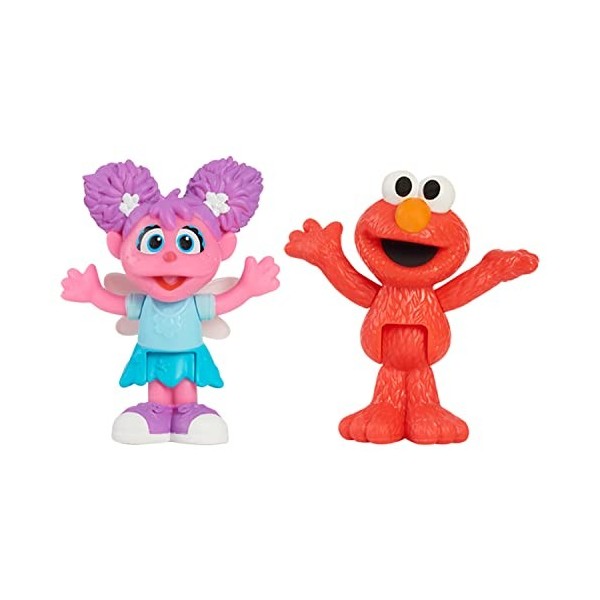 Sesame Street Neighborhood Friends Lot de 2 figurines articulées de 7,5 cm de haut Elmo et Abby 