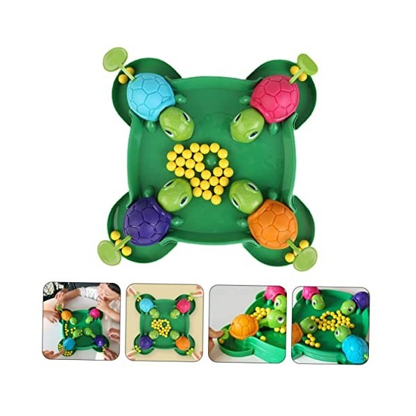 Toyvian 1 Jeu Jeu De Société Pacman Jeu Amusant en Famille Jeu De Tortue Mangeant des Perles Jeu De Perles en Bois Jeu De Soc