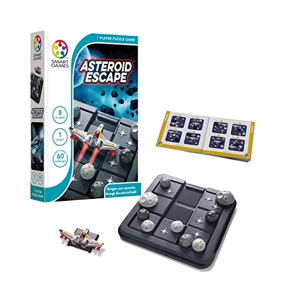 Smart Games - Asteroid Escape, Puzzle Game with 60 Challenges, 8+ Years, 24x17x4.5 cm LxWxH 