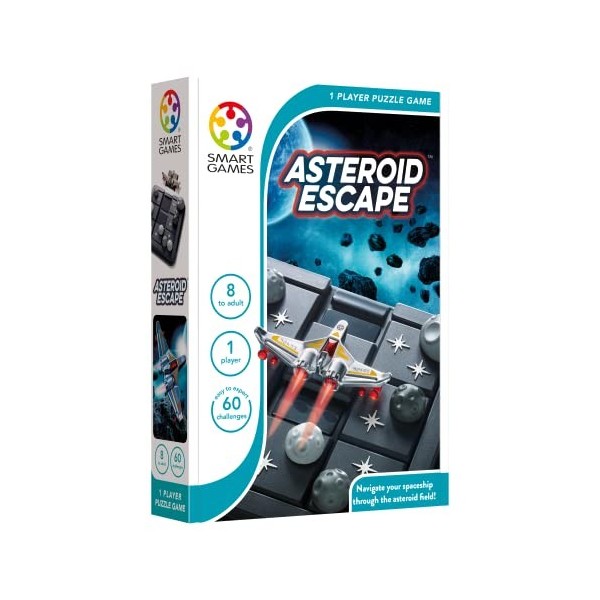 Smart Games - Asteroid Escape, Puzzle Game with 60 Challenges, 8+ Years, 24x17x4.5 cm LxWxH 