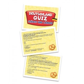 Jeu de cartes quiz familial pour enfants et adultes - Jeu de quiz pour toute la famille - Jeu de voyage - Allemagne Quiz vill