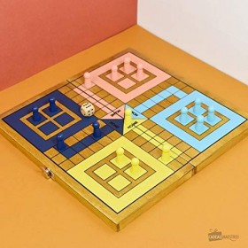 Professor PUZZLE- Wooden Games Workshop WGW1671 PP1671 Mens Erger Je Niet: Hout,Meerkleuren, Multicolore, L