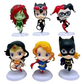 Miotlsy Figures Set Cake Topper,6PCS Décorations de Gâteaux,poison ivy,Mini Figurine pour Garçons et Enfants Fêtes Dannivers