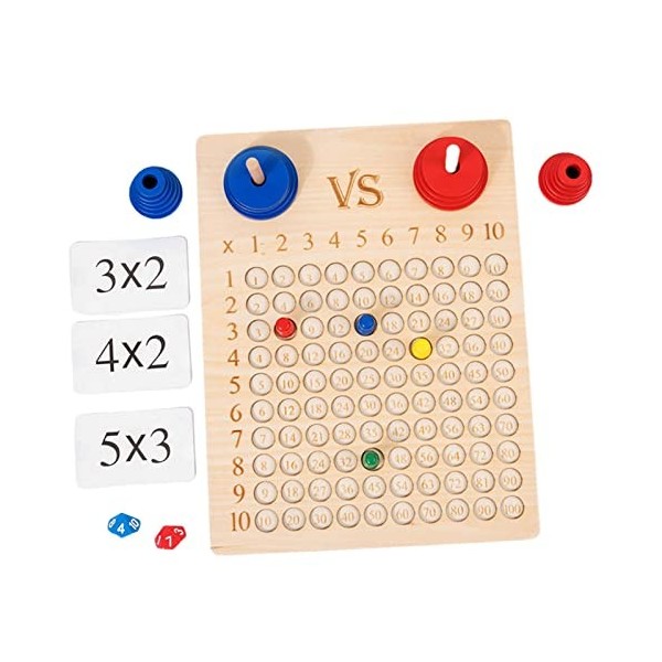 Honeyboy Jeu de Plateau de Multiplication - Jeu de société de Multiplication Montessori,Table Math Manipulatives Game for Kid