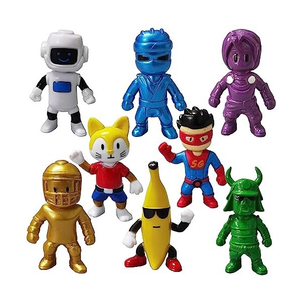 Gensly Stum-ble G-uys Lot de 8 Figurines Stum-ble G-uys Mini Figurine Décoration de gâteau Décoration de Bureau pour Les Fans