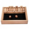 Ajuny Jeu de boîte de navette en bois - 9 plaquettes à rabat avec plateau de jeu en bois naturel massif pour enfants et adult