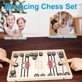 Colmanda Fast Sling Puck Game, Table Top Board Game Jeu de Palet à Fronde Rapide, 1 Échiquier Et 20 Pièces Déchecs, Catapult 