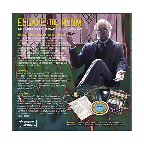 Thinkfun – Escape the Room - Le secret de la Retraite du Dr Gravely - Jeu descape - Coopératif - de 3 à 8 joueurs dès 13 ans