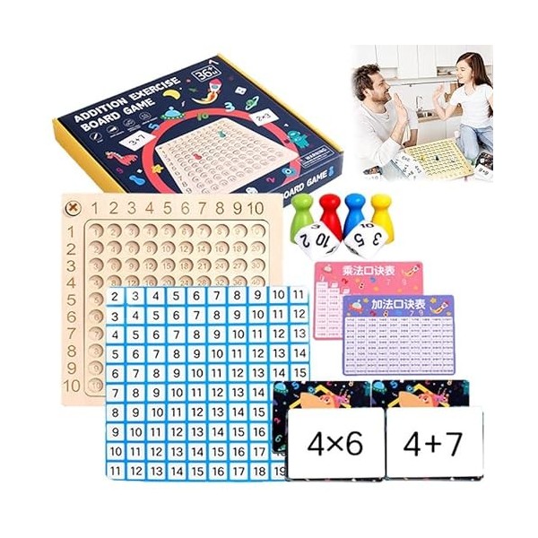 Table Multiplication Montessori, Tableau Multiplication Enfant, Tableau Multiplication, Tableau Multiplication en Bois, Jeux 