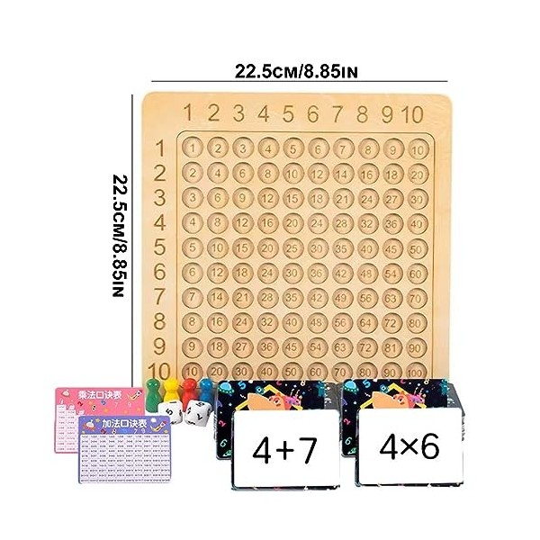 Table Multiplication Montessori, Tableau Multiplication Enfant, Tableau Multiplication, Tableau Multiplication en Bois, Jeux 