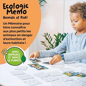Adventerra Games Ecologic Memory Les Animaux Menacés | Jeux Enfants 2 Ans + | Jeux Montessori 2 Ans, Jeux de mémoire 2 Ans +,