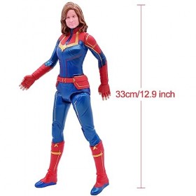 OBLRXM Avengers Figurine, 33cm Ornements Avengers, Captain Marve Figurine, PVC Material Personnages, décoration de Bureau Cad