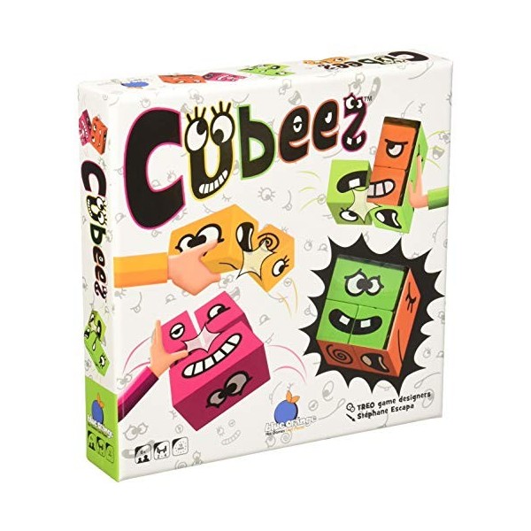 Blue Orange - Cubeez - Puzzle dExpression - Jeu de Cube Multicolore en bois - Jeu de Construction Montessori - Jeu de Logiqu